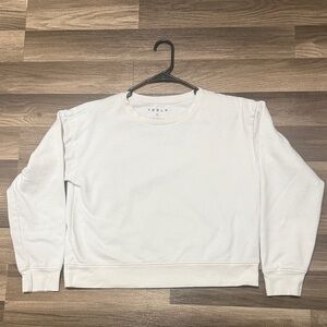 Tesla White Logo Crewneck Sweatshirt
